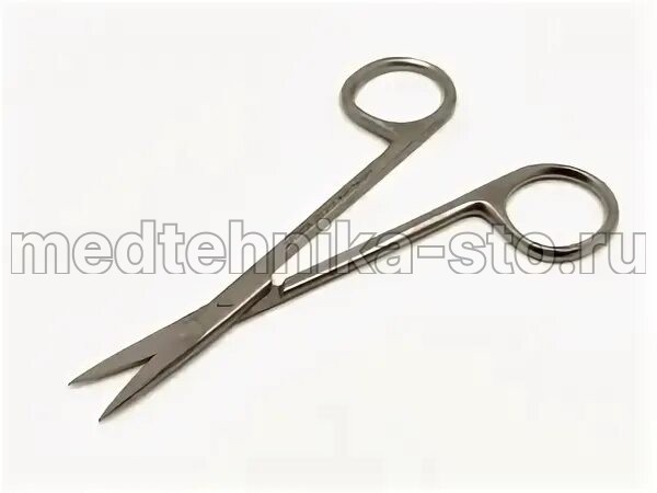 Ножницы глазные остроконечные прямые, 115мм, Surgicon
