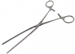 Зажим кишечный эластичный для взрослых прямой 240 мм СССР